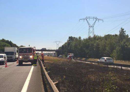 incendie sur la Francilienne