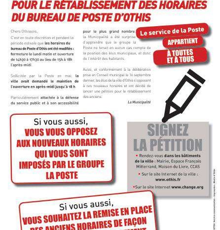 Othis ► Les horaires du bureau de poste contestés