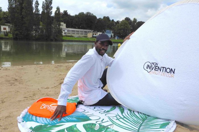 Meaux ► Legrand Bembat-Debert a inventé le drap de plage qui ne s’envole pas [Vidéo]