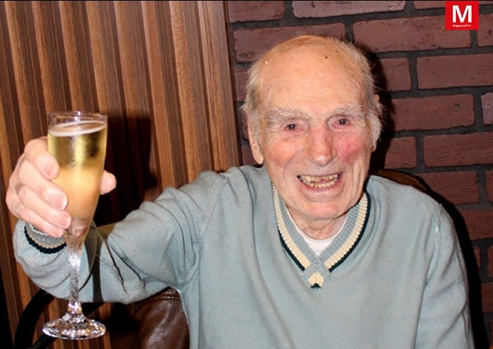 Robert Marchand à Mitry-Mory, le jour de ses 108 ans, en 2019