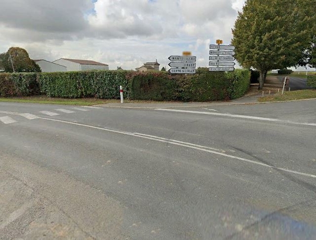 La D404 à la sortie de Juilly (illustration) @Googleearth