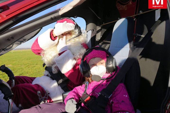 Isles-lès-Villenoy ► [Vidéo] Baptême : le Père Noël a fait monter des enfants dans son autogire 