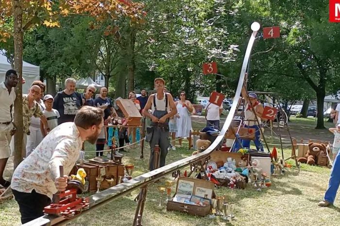 Chelles ► [Vidéo] Festival Par Has’Art : les gros bras ont mesuré leur force au lancer du Gran’Rail 