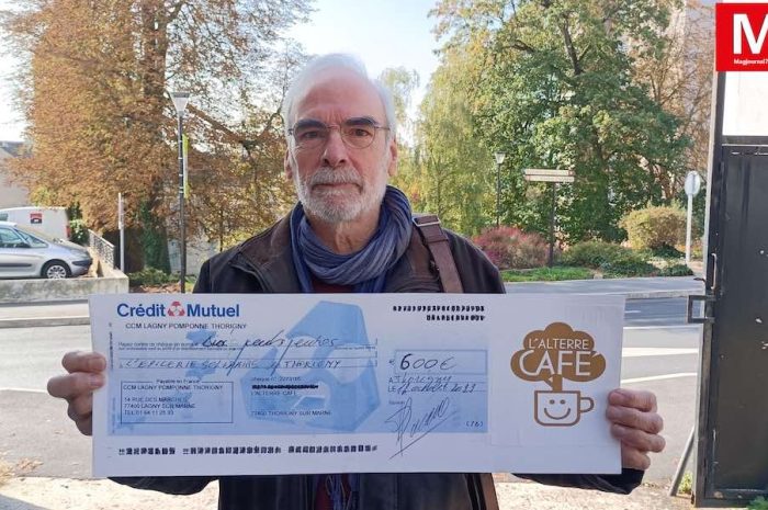 Thorigny-sur-Marne ► [Vidéo] L’Alterre-Café a remis un chèque de 600 euros à l’épicerie solidaire